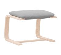 vidaXL Repose-pied / Tabouret avec coussin – Cadre en bois, tissu gris clair – Moderne