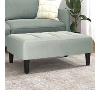 vidaXL Repose-pied gris clair 77x55x31 cm velours