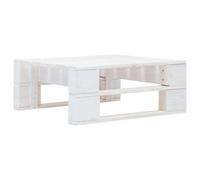 Repose-pied - vidaXL - Palette de jardin - Bois massif - Blanc - 60x60x25 cm