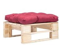 vidaXL Repose-Pied Palette de Jardin et Coussin Rouge Table Basse Salon Bois G