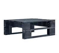 vidaXL Repose-Pied Palette de Jardin Noir Table Basse Terrasse Salon Bois