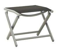 vidaXL Repose-pied pliable Noir et argenté Textilène et aluminium