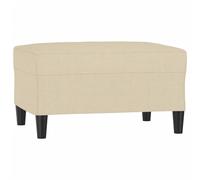 vidaXL Repose-Pied Pouf de Chambre à Coucher Tabouret de Canapé Meuble de Salle de Séjour Maison Intérieur Crème 70x55x41 cm Tissu
