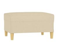 vidaXL Repose-Pied Pouf de Chambre à Coucher Tabouret de Canapé Meuble de Salle de Séjour Maison Intérieur Crème 70x55x41 cm Tissu