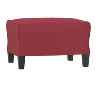 vidaXL Repose-pied Pouf de Chambre à Coucher Tabouret de Canapé Meuble de Salle de Séjour Maison Intérieur Rouge Bordeaux 60x50x41 cm Similicuir