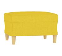 vidaXL Repose-Pied Pouf de Chambre à Coucher Tabouret de Canapé Meuble de Salle de Séjour Maison Intérieur Jaune Clair 60x50x41 cm Tissu