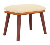 vidaXL Repose-pied Pouf de Salon Tabouret de Canapé Meuble de Salle de Séjour Tabouret de Salon Crème 45x29,5x35 cm Tissu et Similicuir