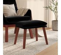 vidaXL Repose-pied Pouf de Salon Tabouret de Canapé Meuble de Salle de Séjour Tabouret de Salon Intérieur Noir 45x29,5x35 cm Velours 341474 Noir G