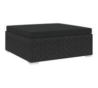 vidaXL Repose-pied sectionnel 1 pc avec coussin Résine tressée Noir 46804