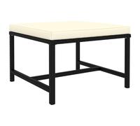 vidaXL Repose-pied sectionnel avec coussin Noir Résine tressée