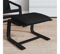 vidaXL Repose-pied, Tabouret avec Coussin, Siège avec Cadre en Bois, Meuble de Salon Salle de Séjour Bureau Intérieur, Moderne, Noir Tissu 351069 Noir G