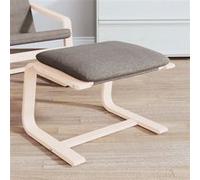 vidaXL Repose-pied Tabouret avec coussin, cadre en bois, tissu taupe, moderne