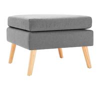vidaXL Repose-Pied Tabouret de Salon Repose-Pied de Salle de Séjour Meuble de Salon Pouf de Salle de Séjour Maison Intérieur Gris Clair Tissu