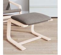 vidaXL Repose-pied Tabouret avec coussin, cadre en bois, tissu taupe, moderne