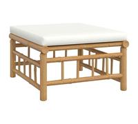 Salon de jardin 2 pcs avec coussins blanc crème bambou vidaXL