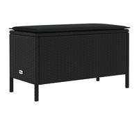 vidaXL Repose-pieds de jardin avec coussin noir 80 x 38 x 45 cm en rotin synthétique pour explorer de nouvelles cultures dans la société moderne, un voyage à travers les traditions et les innovations
