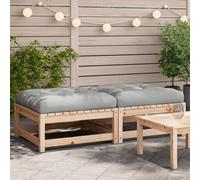 Vidaxl Repose-Pieds De Jardin Avec Coussins 2 Pcs Bois De Pin Massif