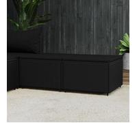 vidaXL Repose-pieds de jardin 2 pcs en résine tressée noir avec coussins