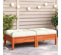 vidaXL Tabouret de jardin avec coussin 2 pcs. Marron cireux Pin massif