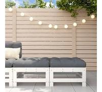 Repose-pieds de jardin coussins 2 pcs blanc bois de pin massif, tabouret, repose-pied ottoman, tabouret de jardin, 825696