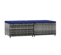 Vidaxl Repose-Pieds De Jardin Et Coussins 2 Pcs Gris Résine Tressée