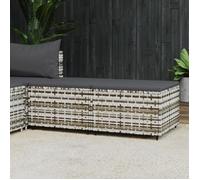 vidaXL Repose-pieds de jardin 2 pièces en résine tressée avec coussins gris