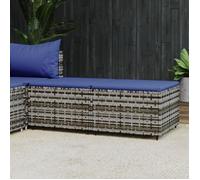 vidaXL Repose-pieds de jardin 2 pcs gris résine tressée avec coussins – extérieur
