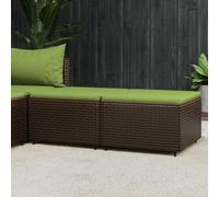 Vidaxl Repose-Pieds De Jardin Et Coussins 2 Pcs Marron Résine Tressée Multicolore