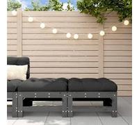 Repose-pieds de jardin et coussins 2pcs gris bois de pin massif, tabouret, repose-pied ottoman, tabouret de jardin, 825697