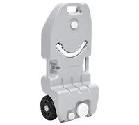 vidaXL Réservoir d'eau à roulettes pour Camping, Bidon d'eau Portable avec Poignée, Récipient à Eau de Voyage, Stockage d'eau Toilette de Camping-Car, 25 L Gris PEHD