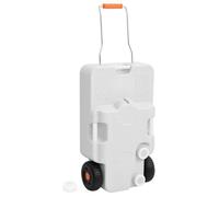 vidaXL Réservoir d'eau à roulettes pour camping 30 L – Bidon portable Gris PEHD avec poignée