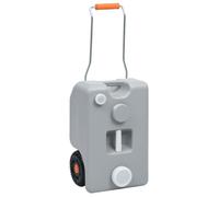 vidaXL Réservoir d'eau sur roues pour camping 25 L PEHD PP Gris