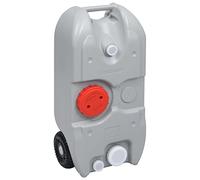 vidaXL Réservoir d'eau sur roues pour camping – 40 L – Gris