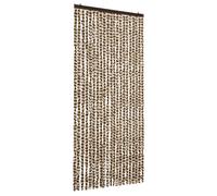 vidaXL Rideau anti-insectes beige et marron 90x220 cm chenille