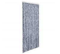 vidaXL Rideau anti-insectes bleu blanc argenté 100x220cm chenille