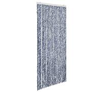 vidaXL Rideau anti-insectes bleu et blanc 90x200 cm chenille