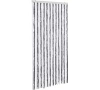 vidaXL Rideau anti-insectes gris et blanc 100x220 cm chenille