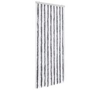 vidaXL Rideau anti-insectes gris et blanc 56x200 cm chenille