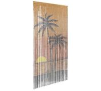 Vidaxl Rideau Anti-Insectes Imprimé Palmier 100x220 Cm Bambou