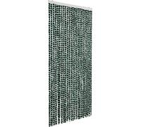 vidaXL Rideau anti-insectes vert et blanc 100x220 cm chenille