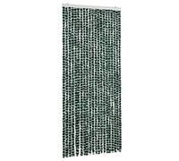 vidaXL Rideau anti-insectes vert et blanc 90x220 cm chenille