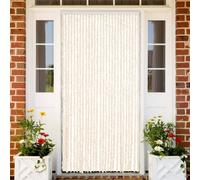Rideau anti mouches beige et blanc 118x220 cm chenille blanc G