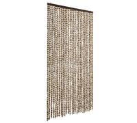 vidaXL Rideau anti-mouches de porte chenille 118x220 cm beige et marron