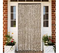 vidaXL Rideau anti-mouches beige et marron 118x220 cm chenille, rideau anti-mouche de porte, rideau d’insectes de porte, 4004888