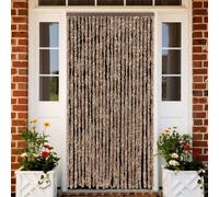 Rideau anti mouches beige et marron foncé 100x220 cm chenille