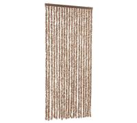 vidaXL Rideau anti-mouches Chenille – Beige et marron foncé – 56x200 cm