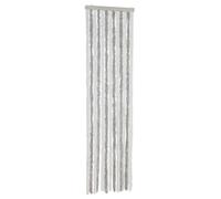 vidaXL Rideau anti-mouches en chenille gris clair et blanc 56x200 cm