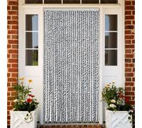Rideau anti mouches gris et noir et blanc 118x220 cm chenille