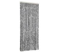vidaXL Rideau anti mouches chenille G 56x200 cm gris, noir et blanc