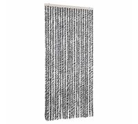 vidaXL Rideau Anti-Mouches Gris et Noir et Blanc 90x200 cm Chenille